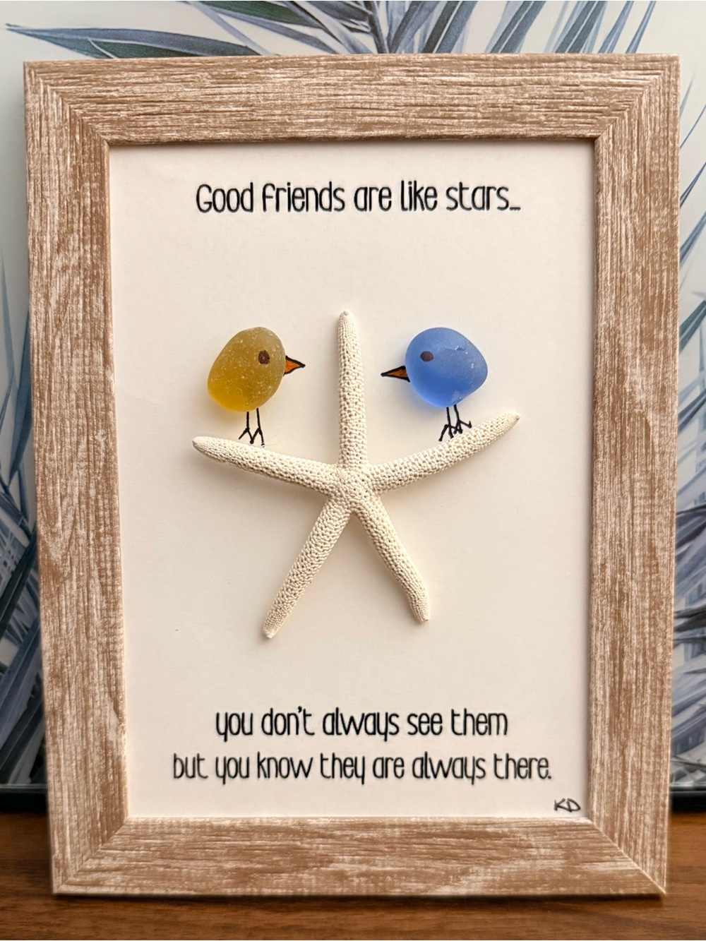 Good Friends Are Like Stars Framed Wall Decor - Blue & Yellow